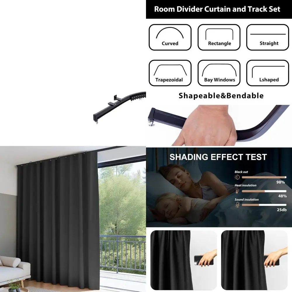 Extra Wide Blackout Curtains with Wall-Mounted Ceiling Track for Room Privacy and Separation (108x84 inches)
Extra Wide Blackout Curtains with Wall-Mounted Ceiling Track for Room Privacy and Separation (108x84 inches)