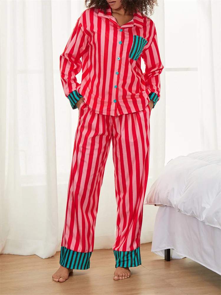 CHRONSTYLE Women Christmas Pajamas Sets Santa Claus Long Sleeve Buttons Shirts and Pants 2 Pieces Lounge Sleepwear Xmas Outfits
CHRONSTYLE Women Christmas Pajamas Sets Santa Claus Long Sleeve Buttons Shirts and Pants 2 Pieces Lounge Sleepwear Xmas Outfits