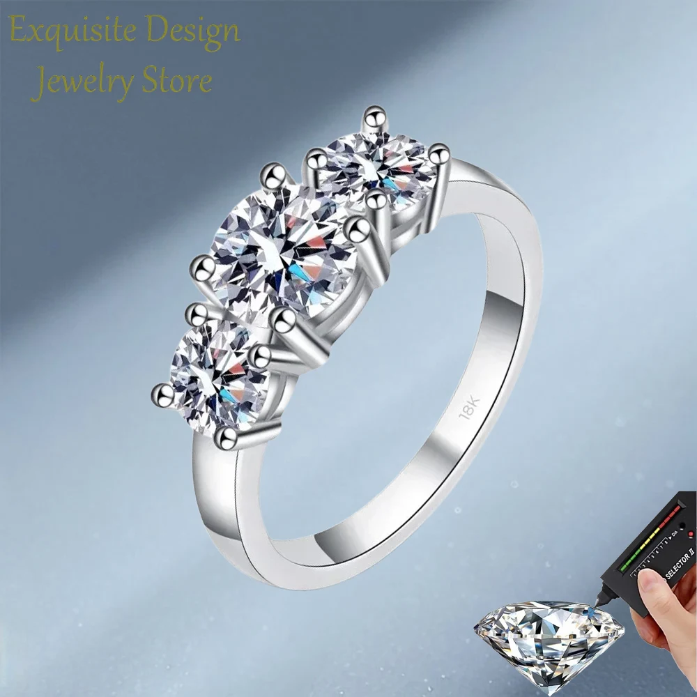 Exquisite Design 2 Carat Three Moissanite Diamond Sparkle Ring, Jewelry 18K White Gold Luxury Fine Jewelry Engagement Ring
Exquisite Design 2 Carat Three Moissanite Diamond Sparkle Ring, Jewelry 18K White Gold Luxury Fine Jewelry Engagement Ring