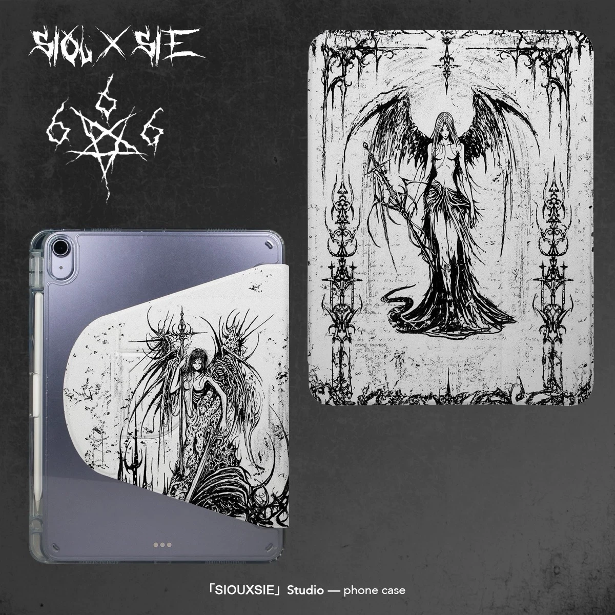 Gothic style suitable for iPad protective cover, rotating acrylic material
Gothic style suitable for iPad protective cover, rotating acrylic material