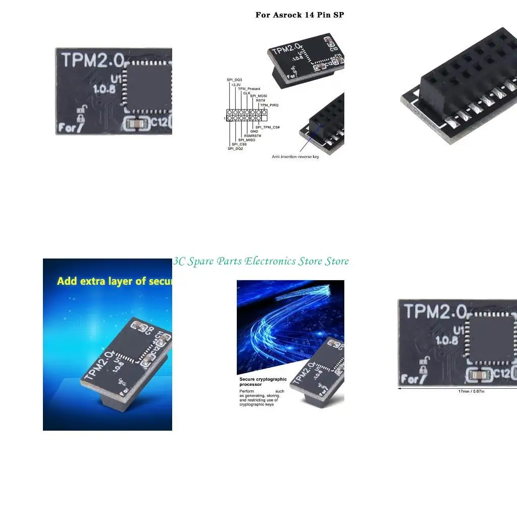 SZ Professional TPM2.0 Модуль безопасности SPI 14PIN для карты материнской платы TPM2.0 Платформа замена компьютера. 
SZ Professional TPM2.0 Модуль безопасности SPI 14PIN для карты материнской платы TPM2.0 Платформа замена компьютера.