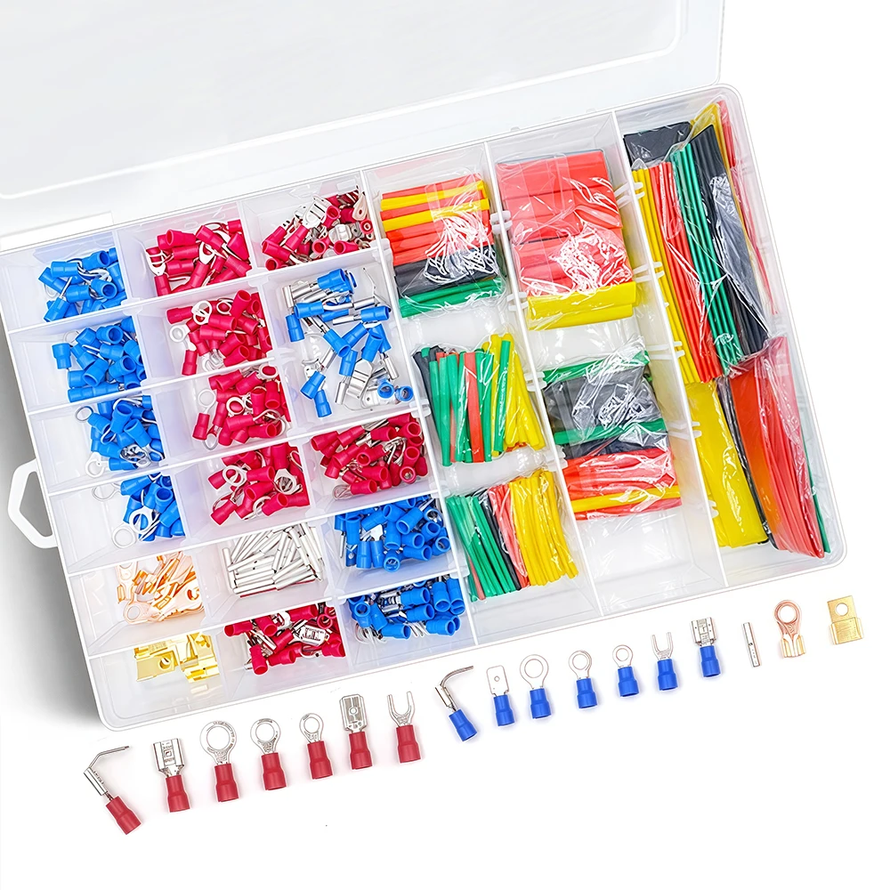Heat Shrink Tubes and Cord End Piggy Back Spade Ring Splice Butter Square Terminals Electrical Wire Connectors 678pcs/ Kit Box
Heat Shrink Tubes and Cord End Piggy Back Spade Ring Splice Butter Square Terminals Electrical Wire Connectors 678pcs/ Kit Box