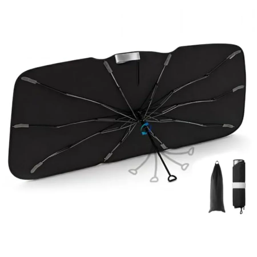 Windshield Sun Shade Umbrella for Car Interior Protection, Vinyl-Coated Heat Shield in Black, Spring-Edge Structure for Easy Fi
Windshield Sun Shade Umbrella for Car Interior Protection, Vinyl-Coated Heat Shield in Black, Spring-Edge Structure for Easy Fi