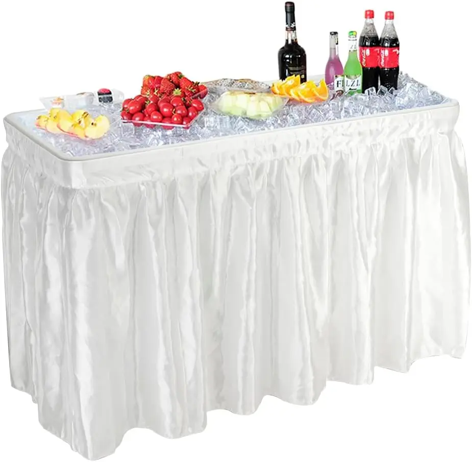 4 FT Folding Ice Cooler Table with Matching Skirt & Drain, Portable Party Beverage Buffet Colder Server for Family Picnic Campin
4 FT Folding Ice Cooler Table with Matching Skirt & Drain, Portable Party Beverage Buffet Colder Server for Family Picnic Campin