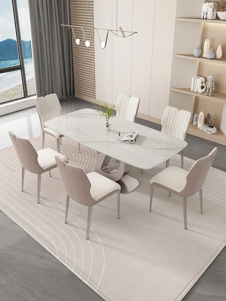 Italian Light Luxury High end Bright Rock Plate Dining Table Simple and Creative Minimalist Rectangular Dining Table and Chair
Italian Light Luxury High end Bright Rock Plate Dining Table Simple and Creative Minimalist Rectangular Dining Table and Chair