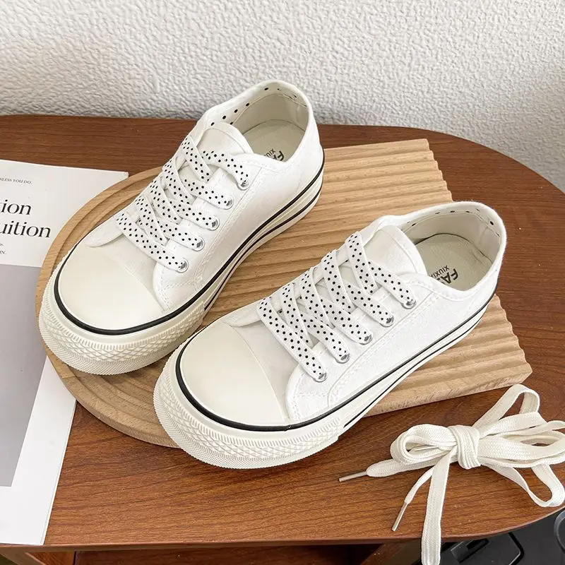 Women Pink Canvas Sneakers Polka Dot Laces Low Top Casual Shoes Fashion Girl White Shoes Flat Walking Shoes sneakers
Women Pink Canvas Sneakers Polka Dot Laces Low Top Casual Shoes Fashion Girl White Shoes Flat Walking Shoes sneakers