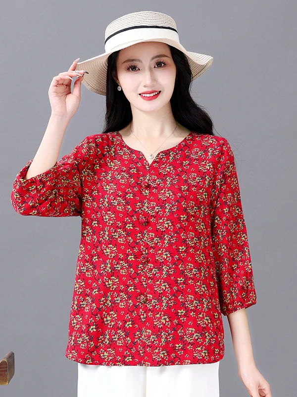 Loose Cotton Linen Ethnic Style T-Shirt Large Size Belly Covering Summer Shirt Long Sleeve V-Neck round Hem Single Button Clo...
Loose Cotton Linen Ethnic Style T-Shirt Large Size Belly Covering Summer Shirt Long Sleeve V-Neck round Hem Single Button Clo...