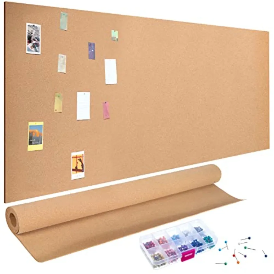 3mm Cork Board roll 4 x 8 ft Thick Cork roll for Walls with 500 Multicolor Push Pins Brown Board Multipurpose for Crafts Bullet
3mm Cork Board roll 4 x 8 ft Thick Cork roll for Walls with 500 Multicolor Push Pins Brown Board Multipurpose for Crafts Bullet