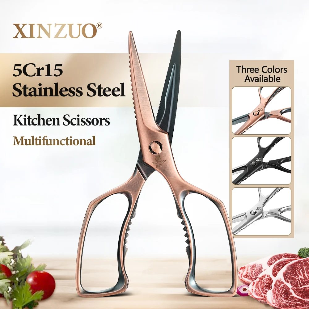 XINZUO Premium Stainless Steel Kitchen Shears Comfort Grip Ergonomic Handle Sharp Durable Scissors for Home & Restaurant Use
XINZUO Premium Stainless Steel Kitchen Shears Comfort Grip Ergonomic Handle Sharp Durable Scissors for Home & Restaurant Use