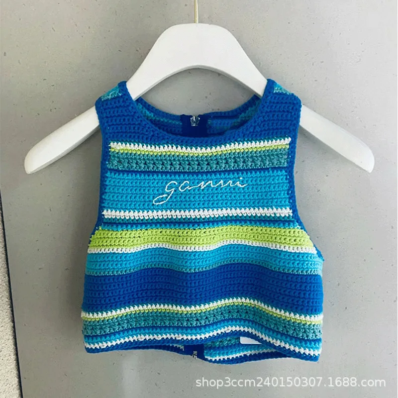 Early spring 2024 new color matching stripe hand-woven halter tank top for women bikini tops
Early spring 2024 new color matching stripe hand-woven halter tank top for women bikini tops