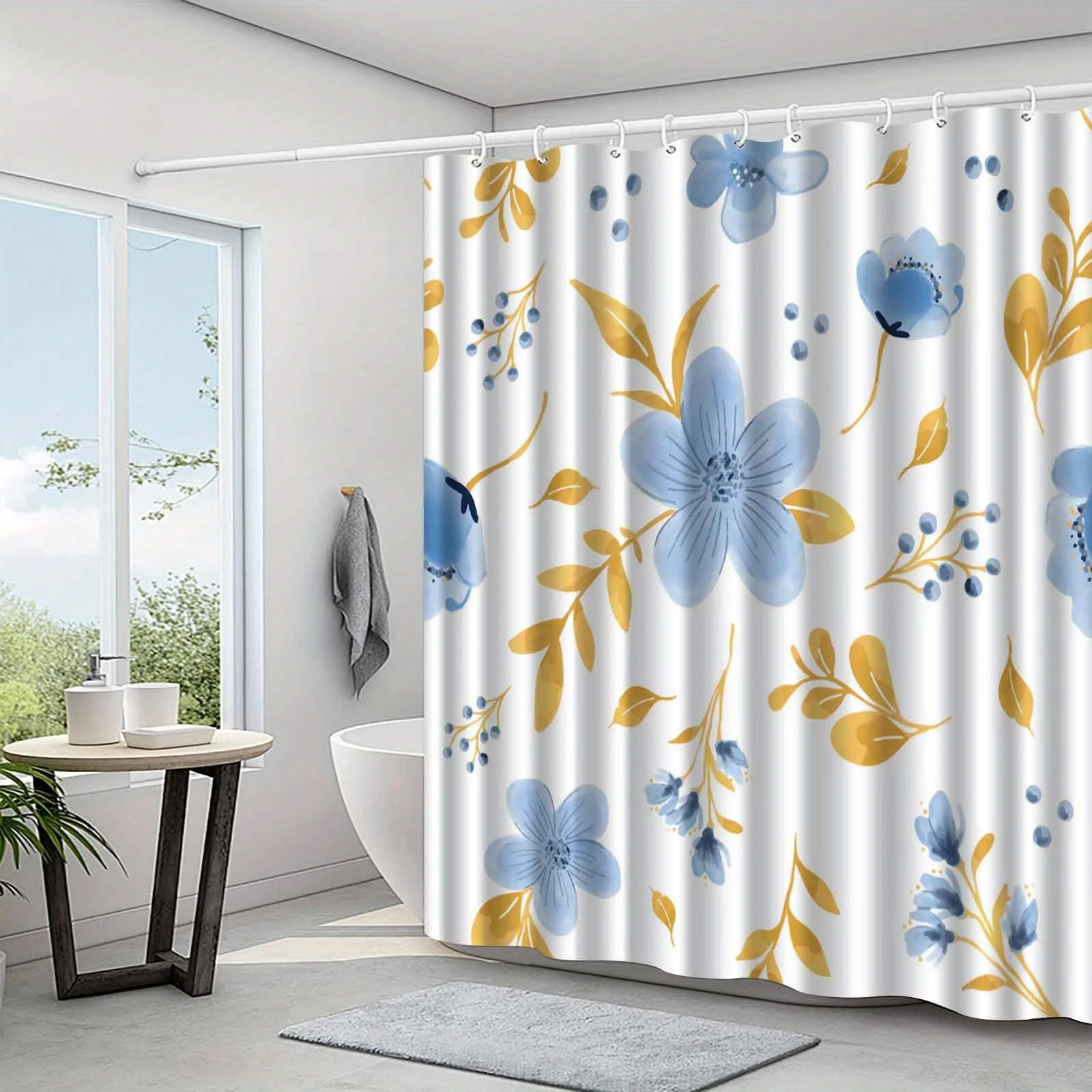 Blue Floral & Golden Leaf Shower Curtain, Anti-Fog,Elegant Bath Décor for Modern & Traditional Bathrooms
Blue Floral & Golden Leaf Shower Curtain, Anti-Fog,Elegant Bath Décor for Modern & Traditional Bathrooms
