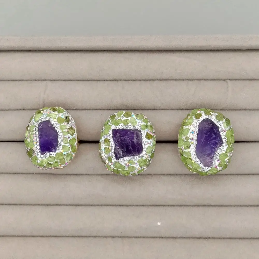 3 PCS Natural Amethyst Rough Raw Peridot Finger Rings Anniversary Women Jewelry Adjustable
3 PCS Natural Amethyst Rough Raw Peridot Finger Rings Anniversary Women Jewelry Adjustable