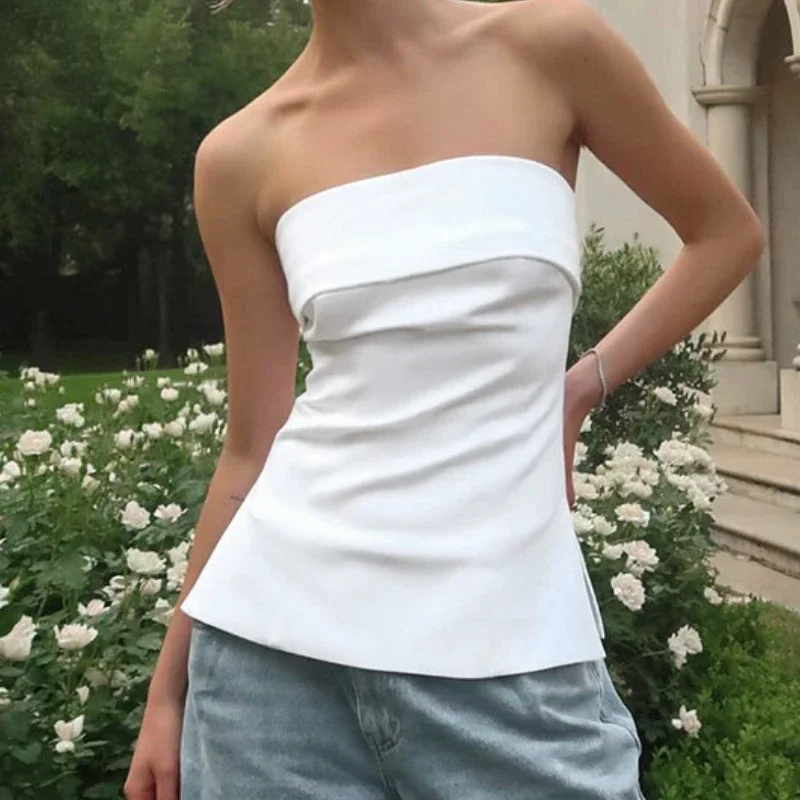 Sexy Off Shoulder Strapless Side Slit Thickened T Shirt Women Sleeveless Bottoming Shirt Ladies Tee Shirt Tops Camisetas Mujer
Sexy Off Shoulder Strapless Side Slit Thickened T Shirt Women Sleeveless Bottoming Shirt Ladies Tee Shirt Tops Camisetas Mujer