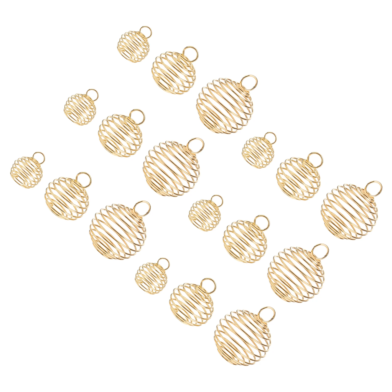 30pcs Spiral Cage Spiral Bead Cages Pendants Pendant 15x14mm 25x20mm 30x25mm Gold Plated Stretchable Jewelry Making Supplies
30pcs Spiral Cage Spiral Bead Cages Pendants Pendant 15x14mm 25x20mm 30x25mm Gold Plated Stretchable Jewelry Making Supplies