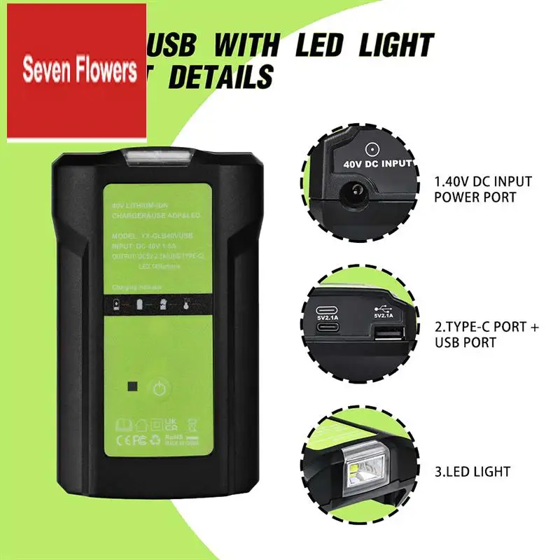 A84Z-GLB40V Adapter Light For Greenworks Glibo 36-40V Lithium Batteries Overcharge Protection Electric Tool
A84Z-GLB40V Adapter Light For Greenworks Glibo 36-40V Lithium Batteries Overcharge Protection Electric Tool