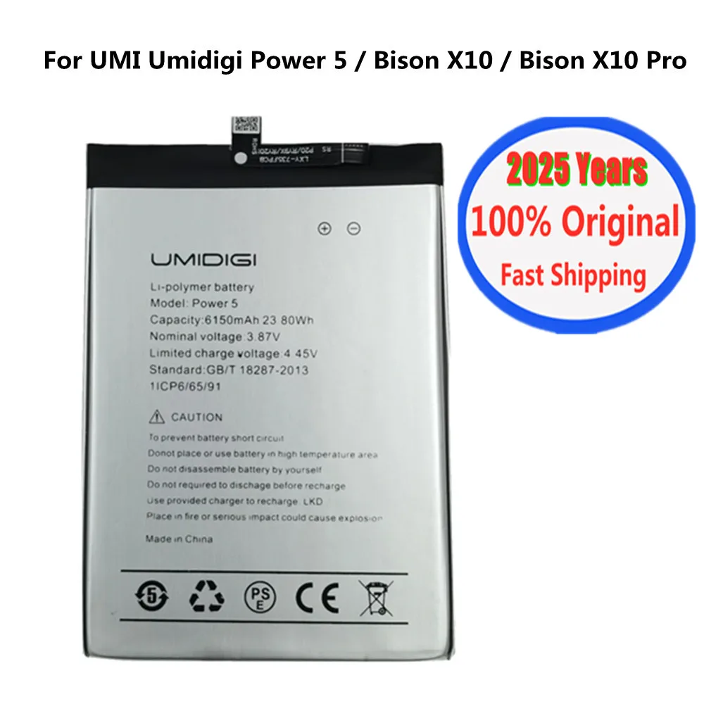 2025 Years UMI Power5 100% Original Battery For Umidigi Power 5 / Bison X10 Pro Replacement Batteries Bateria 6150mAh
2025 Years UMI Power5 100% Original Battery For Umidigi Power 5 / Bison X10 Pro Replacement Batteries Bateria 6150mAh