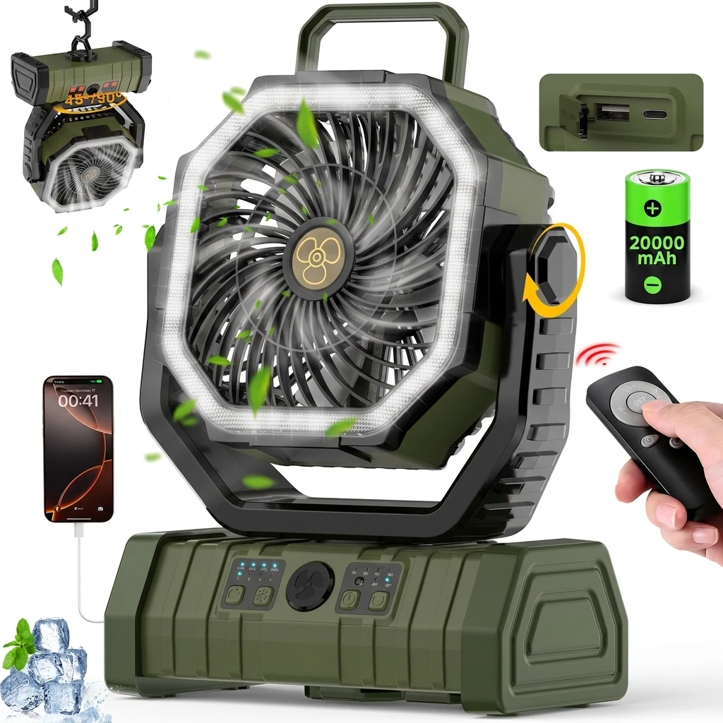 Outdoor Camping Fan USB Charging Silent Remote Control 3-Speed Portable Tent High Wind Power Ultra-long Endurance Emergency
Outdoor Camping Fan USB Charging Silent Remote Control 3-Speed Portable Tent High Wind Power Ultra-long Endurance Emergency