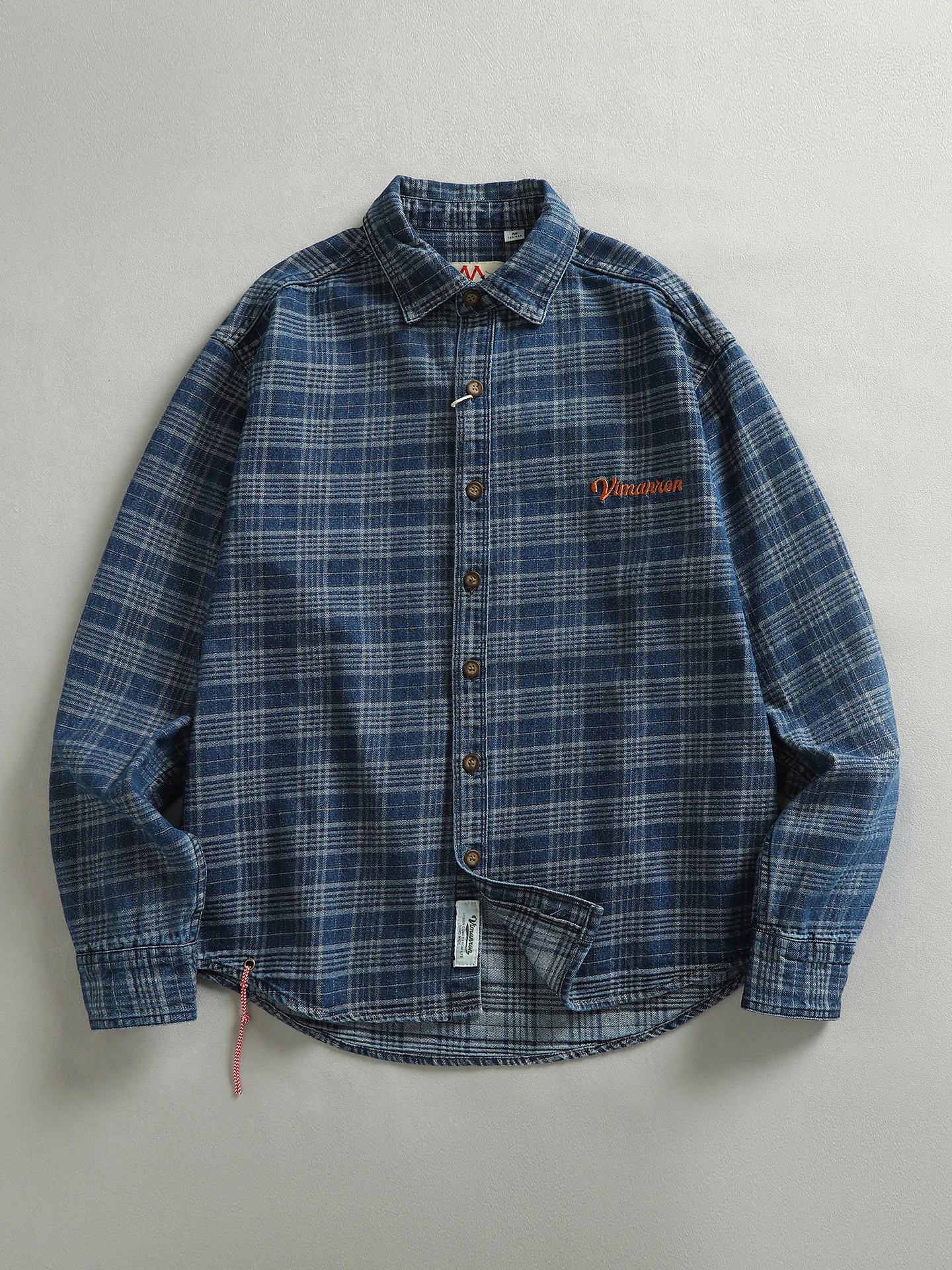 Custom Plaid Fabric Embroidered Letter American Retro Denim Shirt Men Khaki Trend Loose Shirt Jacket Long Sleeve Button up
Custom Plaid Fabric Embroidered Letter American Retro Denim Shirt Men Khaki Trend Loose Shirt Jacket Long Sleeve Button up