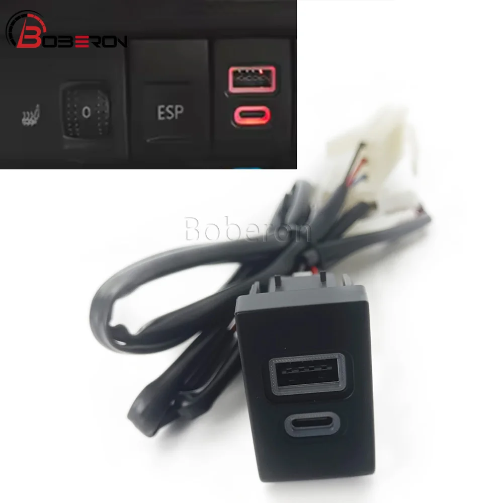 1PC Red LED Car Dual QC3.0 USB Type C PD Charger Socket Charging Outlet Power Adapter Phone Fit For VW Beetle Accessories
1PC Red LED Car Dual QC3.0 USB Type C PD Charger Socket Charging Outlet Power Adapter Phone Fit For VW Beetle Accessories