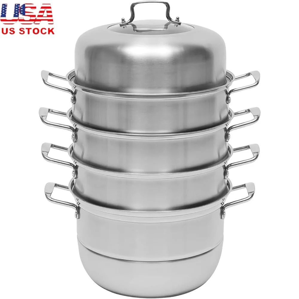 5 Layer Stainless Steel Steamer Pot with Cooking Pot Steaming Grids Trays Food Steaming Cookware Gas Induction Electric Stoves
5 Layer Stainless Steel Steamer Pot with Cooking Pot Steaming Grids Trays Food Steaming Cookware Gas Induction Electric Stoves