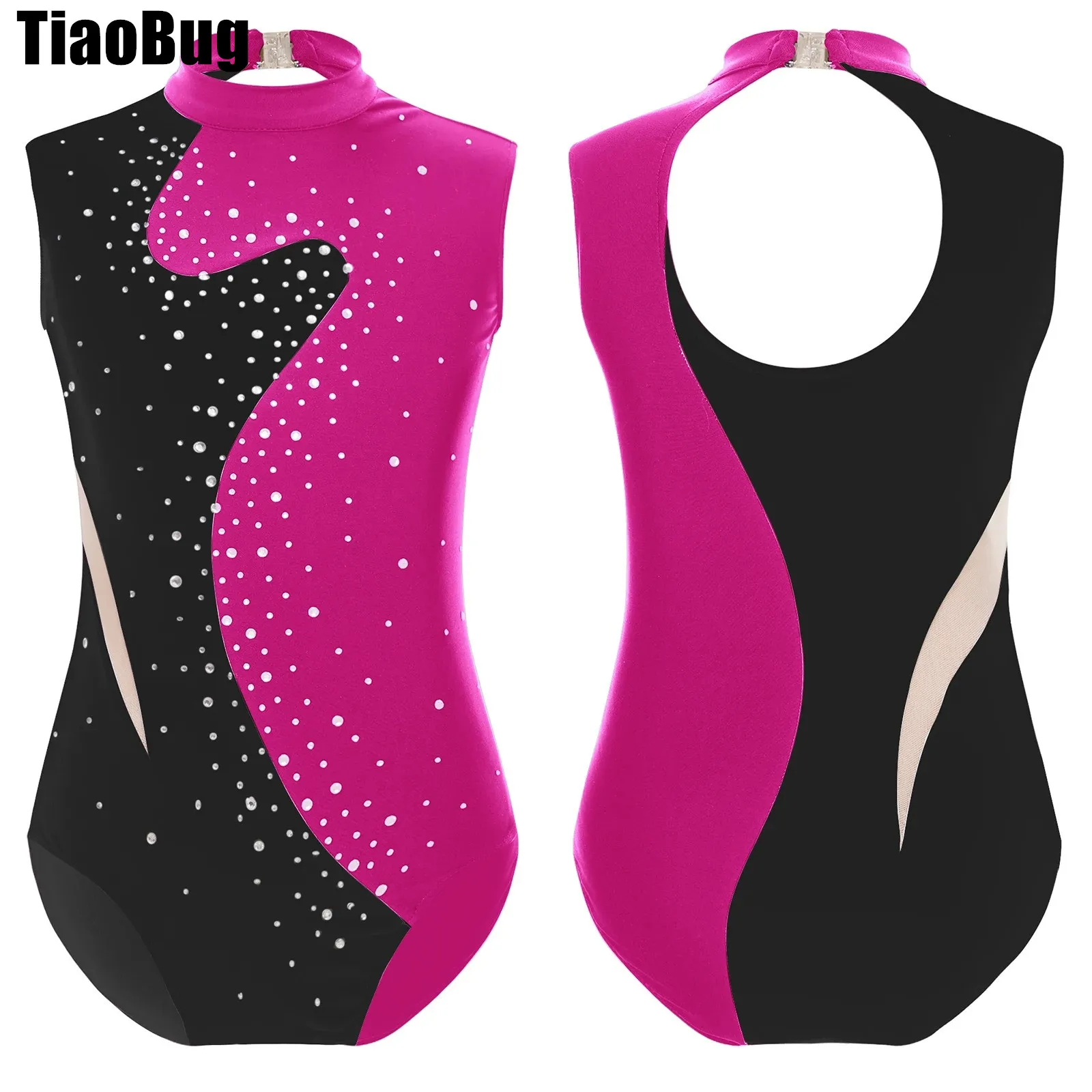Kids Girls Color Block Patchwork Dance Leotard Sparkling Rhinestones Keyhole Back Sleeveless Bodysuit for Figure Skating
Kids Girls Color Block Patchwork Dance Leotard Sparkling Rhinestones Keyhole Back Sleeveless Bodysuit for Figure Skating