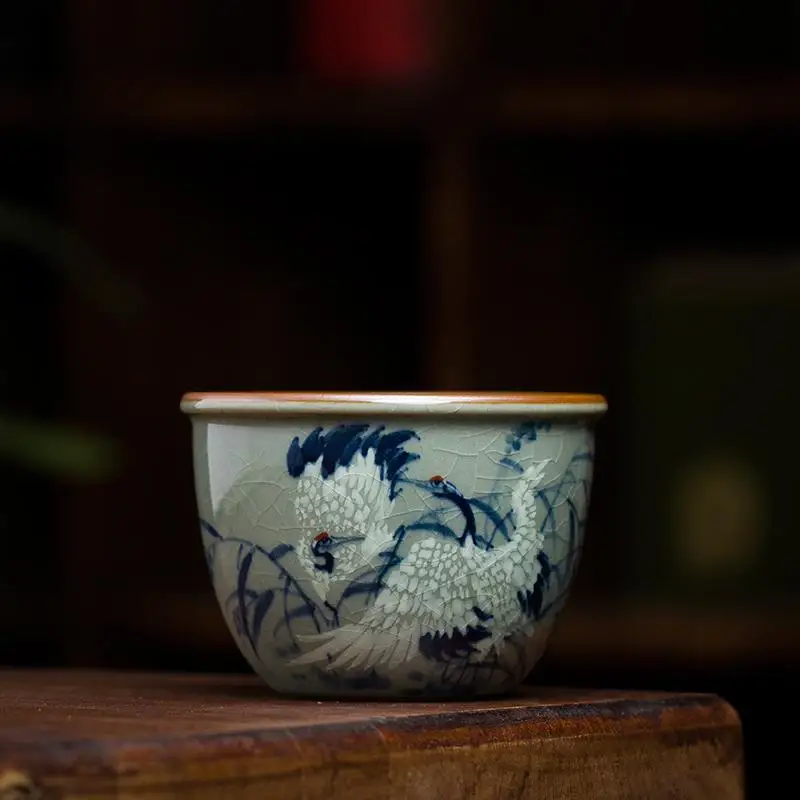 Jingdezhen Hand-Painted Blue And White Underglaze Cerc Tea Cup Owner Cup Handmade Crane Motif Tea Drinking Cup Single Piec...
Jingdezhen Hand-Painted Blue And White Underglaze Cerc Tea Cup Owner Cup Handmade Crane Motif Tea Drinking Cup Single Piec...