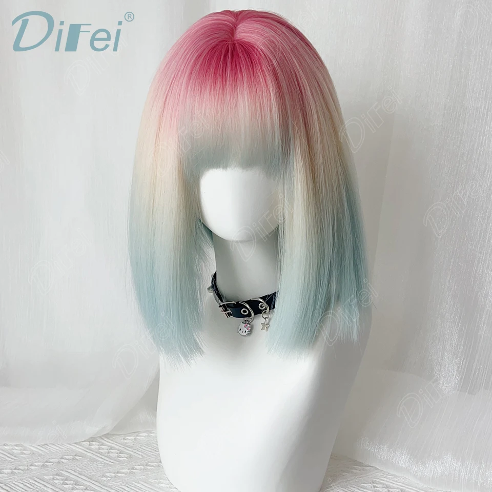 DIFEI градиент цвета короткий прямой синтетический парик Лолиты женский парик прямой парик с челкой Хэллоуин Рождественский парик
DIFEI градиент цвета короткий прямой синтетический парик Лолиты женский парик прямой парик с челкой Хэллоуин Рождественский парик