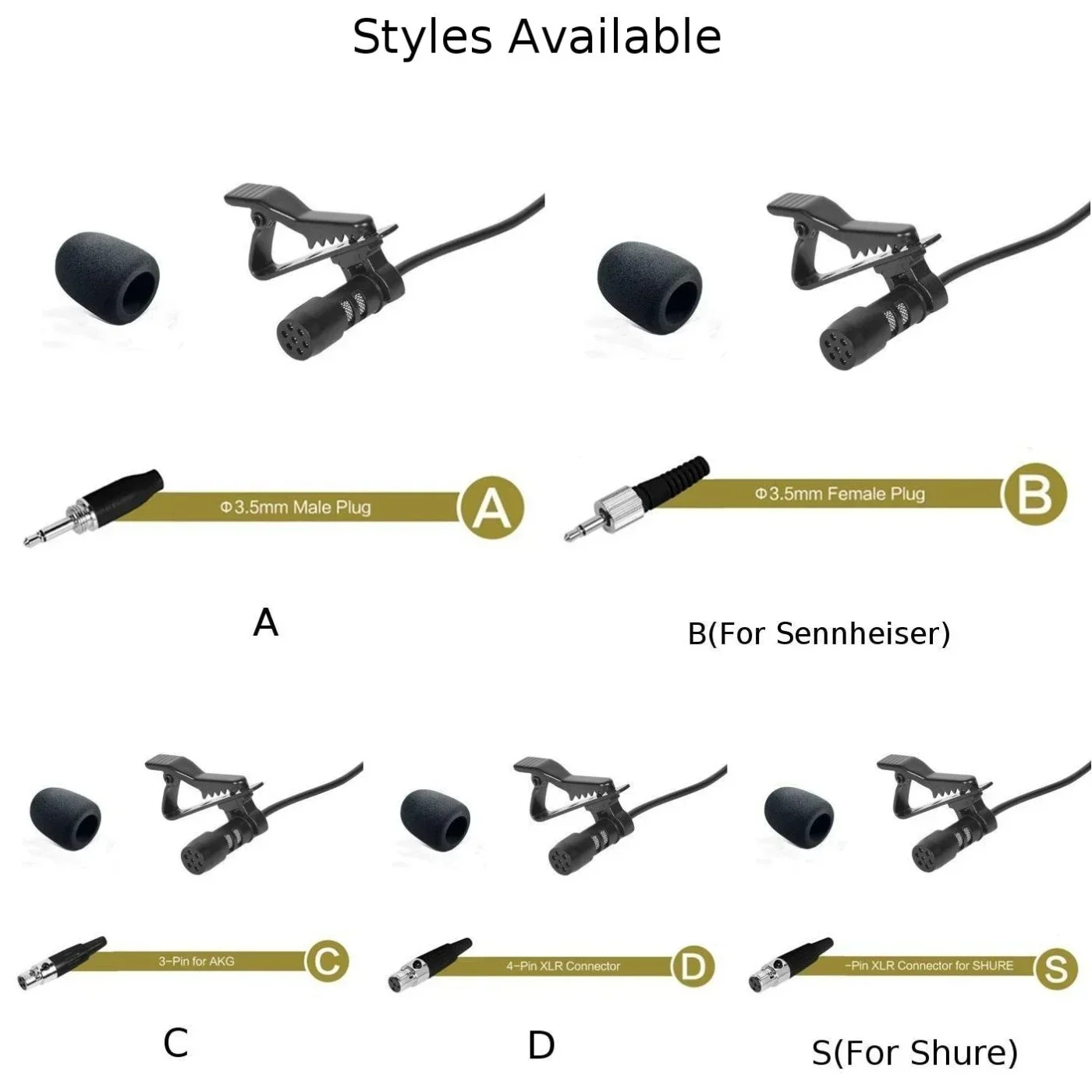Black Lavalier Lapel Microphone 3.5 Mm XLR 3 Pin XLR 4 Pin Detachable Tie-clip For Wireless System Suitable For Stage Church
Black Lavalier Lapel Microphone 3.5 Mm XLR 3 Pin XLR 4 Pin Detachable Tie-clip For Wireless System Suitable For Stage Church