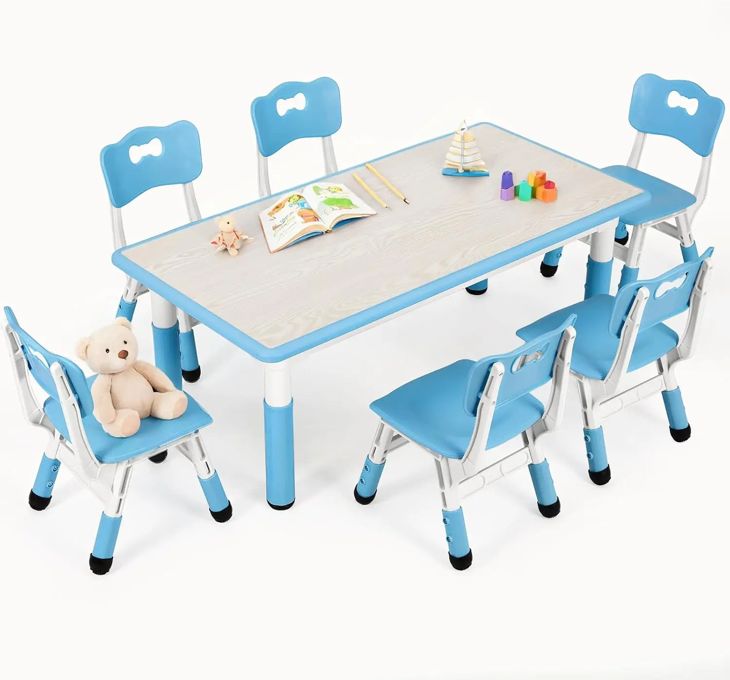 Kids Table and 6 Chairs Set, Height Adjustable Graffiti Desk, Preschool Activity Art Craft Table, for Daycare Classroom Home Boy
Kids Table and 6 Chairs Set, Height Adjustable Graffiti Desk, Preschool Activity Art Craft Table, for Daycare Classroom Home Boy