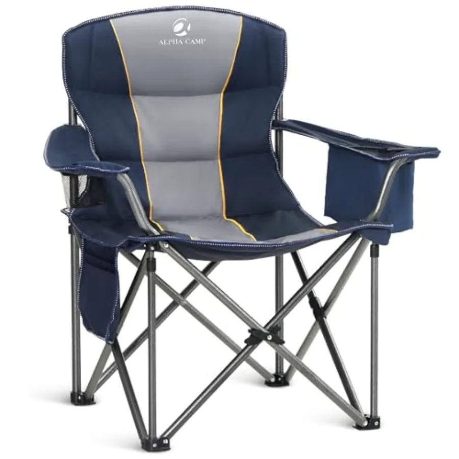 Heavy Duty Camping Chair for Outdoor Use Steel Frame Black Chair with Padded Seat 500LBS Capacity Includes Cooler Bag Cup Holde
Heavy Duty Camping Chair for Outdoor Use Steel Frame Black Chair with Padded Seat 500LBS Capacity Includes Cooler Bag Cup Holde