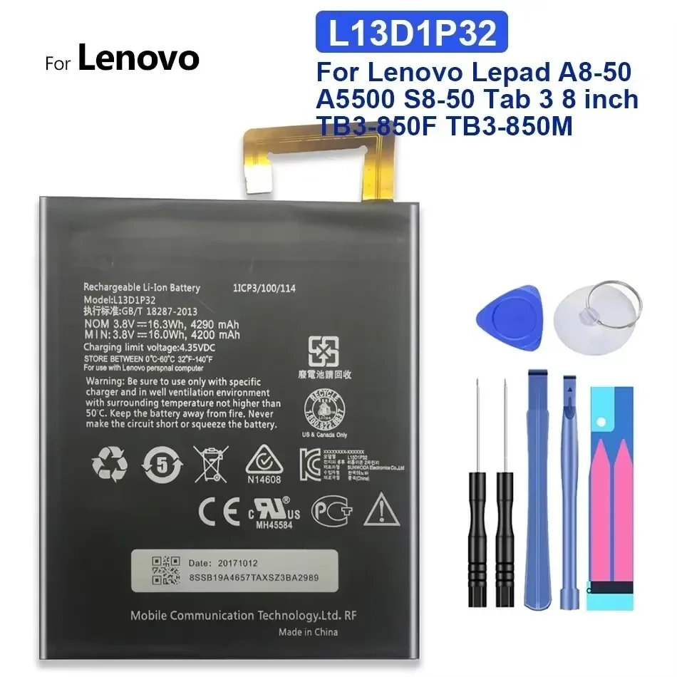 4290mAh Tablet Battery for Lenovo TAB S8 S8-50 S8-50L S8-50LC S8-50F TAB 2 A8-50 A5500 A8-50F A8-50LC TAB3 8 TB3-850F TB3-850M
4290mAh Tablet Battery for Lenovo TAB S8 S8-50 S8-50L S8-50LC S8-50F TAB 2 A8-50 A5500 A8-50F A8-50LC TAB3 8 TB3-850F TB3-850M