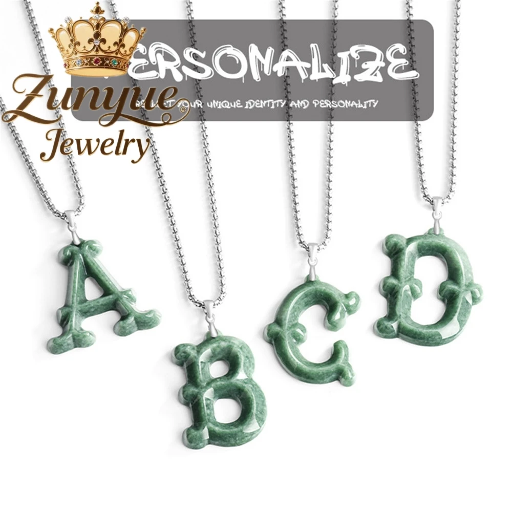 Natural A-Grade Jade English Letter Pendant S925 Silver Clasp Set With Jade Steel Titanium Necklace Hip-Hop Style
Natural A-Grade Jade English Letter Pendant S925 Silver Clasp Set With Jade Steel Titanium Necklace Hip-Hop Style