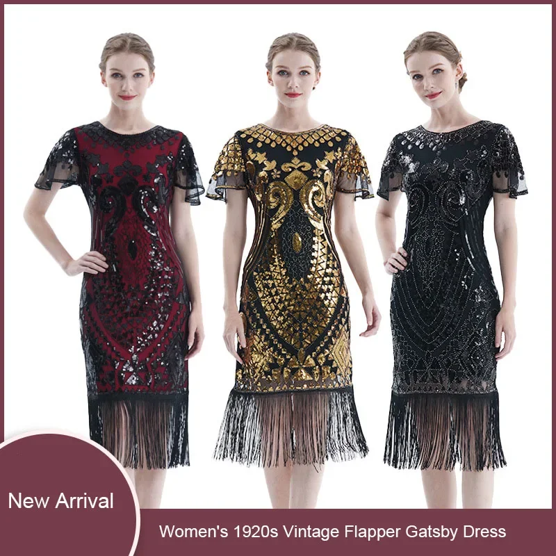 1920s 30s Flapper Dress Gatsby Charleston Deco Sequin Bead Fringe Dress Costume New Arrival Halloween Party Cocktail Short Dress
1920s 30s Flapper Dress Gatsby Charleston Deco Sequin Bead Fringe Dress Costume New Arrival Halloween Party Cocktail Short Dress