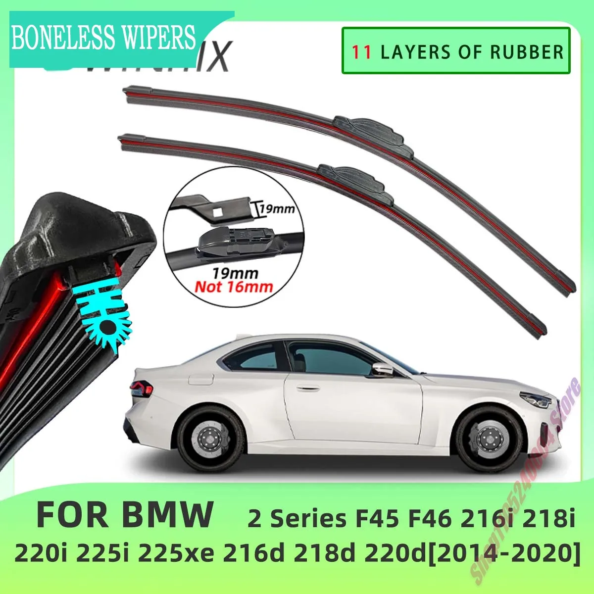 Car Wiper For BMW 2 Series F45 F46 216i 218i 220i 225i 225xe 216d 218d 220d 2014-2020 Eleven layer Strip Wipers 2015 2016 2017
Car Wiper For BMW 2 Series F45 F46 216i 218i 220i 225i 225xe 216d 218d 220d 2014-2020 Eleven layer Strip Wipers 2015 2016 2017