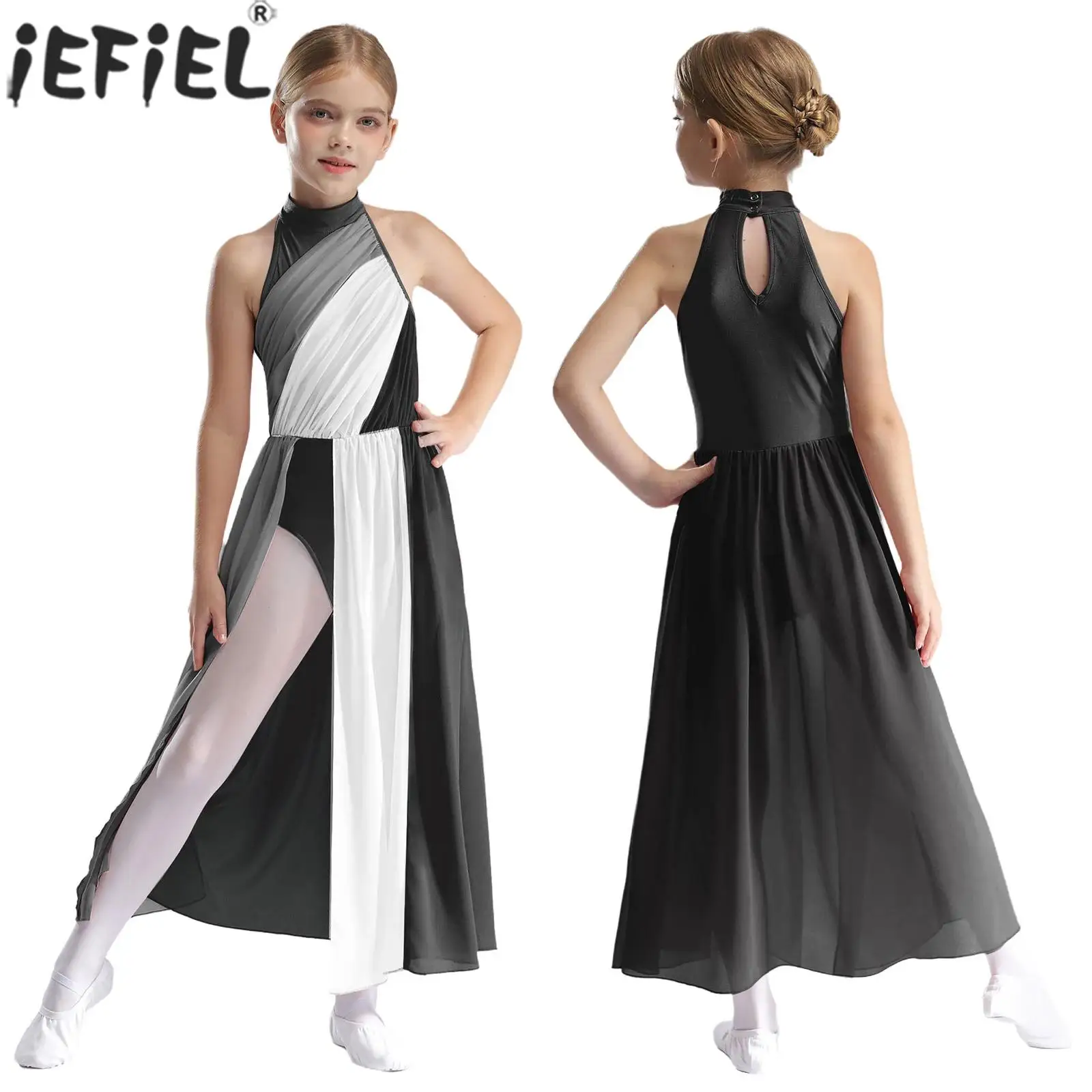 Kids Girls Sleeveless Color Block Split Maxi Dance Dress Leotard for Modern Lyrical Dancing Ballet Gymnastics Figure Skating
Kids Girls Sleeveless Color Block Split Maxi Dance Dress Leotard for Modern Lyrical Dancing Ballet Gymnastics Figure Skating