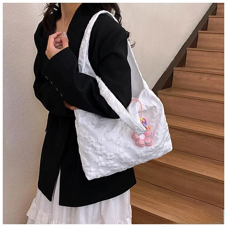 Lace Vest Women's Large Capacity Commuter Tote Bag Soft Flower Pattern Pure Color Ins Style 2026 New High Aesthetic Bag
Lace Vest Women's Large Capacity Commuter Tote Bag Soft Flower Pattern Pure Color Ins Style 2026 New High Aesthetic Bag