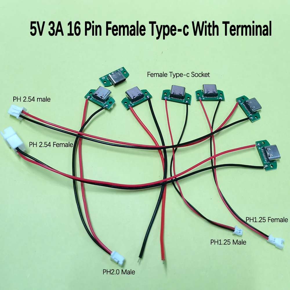 1PC USB 3.1 Type C Female Connectors 5V 3A 16P Female Type-c And Electric Terminals Welding DIY Data Cable Support PCB Board
1PC USB 3.1 Type C Female Connectors 5V 3A 16P Female Type-c And Electric Terminals Welding DIY Data Cable Support PCB Board