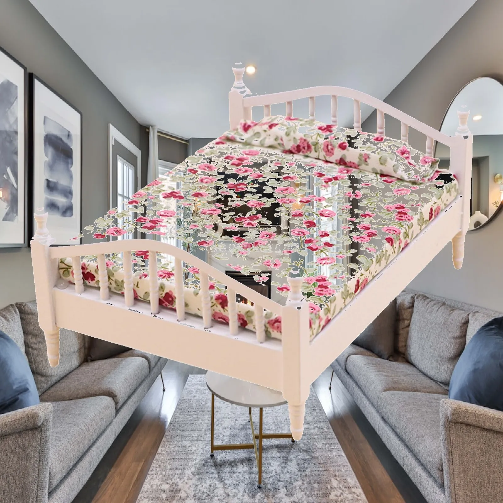 1:12 Dollhouse Miniature Bed DIY Scene Model Dollhouse Decoration Accessories
1:12 Dollhouse Miniature Bed DIY Scene Model Dollhouse Decoration Accessories