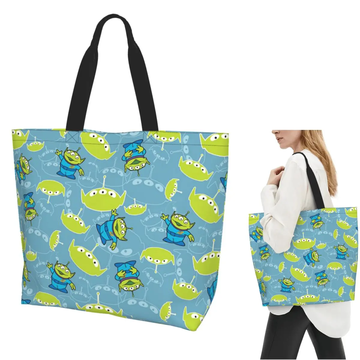 Toy Story Cartoon Aliens Cartoon Shopping Tote Bag Canvas Large Capacity Shoulder Bags Shopper Grocery Handbag for Women
Toy Story Cartoon Aliens Cartoon Shopping Tote Bag Canvas Large Capacity Shoulder Bags Shopper Grocery Handbag for Women