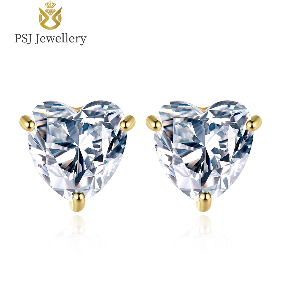 PSJ Fashion Luxury Jewelry Heart Cut Cubic Zirconia High Polished Rhodium Gold Plated 925 Sterling Silver Stud Earring for Women
PSJ Fashion Luxury Jewelry Heart Cut Cubic Zirconia High Polished Rhodium Gold Plated 925 Sterling Silver Stud Earring for Women