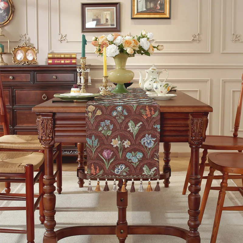 New American Retro Floral Tassel Table Runner Yarn-Dyed Jacquard Coffee Table TV Cabinet Cover Ins Bedside Runner
New American Retro Floral Tassel Table Runner Yarn-Dyed Jacquard Coffee Table TV Cabinet Cover Ins Bedside Runner