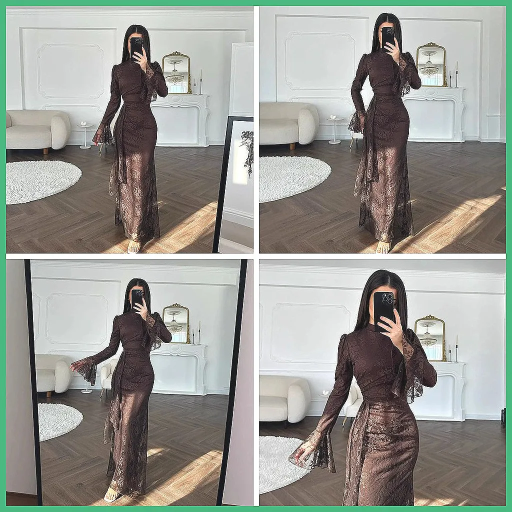 Sexy Lace Evening Dress with Bell Sleeves, Elegant Embroidery & Bodycon Fit for Party 2026
Sexy Lace Evening Dress with Bell Sleeves, Elegant Embroidery & Bodycon Fit for Party 2026