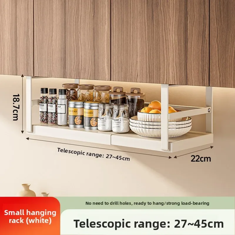 Retractable Kitchen Cabinet Lower Hanger Layered Hanging Basket Kitchen Rack