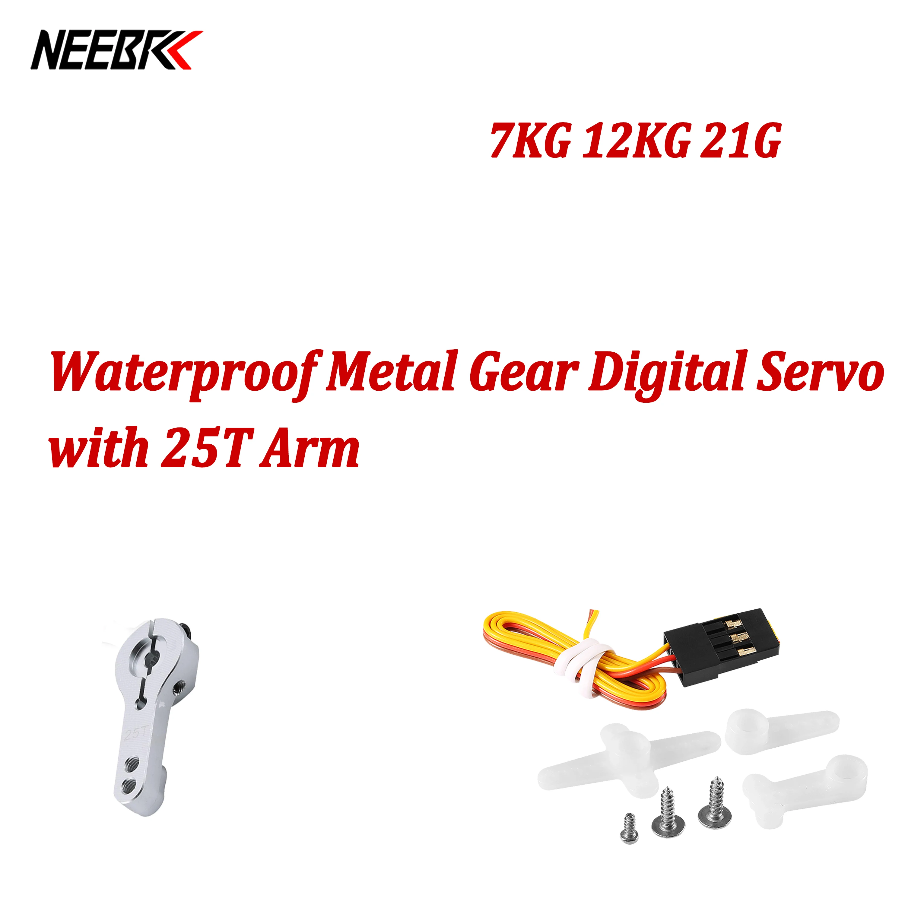 NEEBRC 7KG 12KG 21G Waterproof Metal Gear Digital Servo with Arm for RC Car Truck Helicopter Plane Boat Wltoys 144001 Toy Parts
NEEBRC 7KG 12KG 21G Waterproof Metal Gear Digital Servo with Arm for RC Car Truck Helicopter Plane Boat Wltoys 144001 Toy Parts