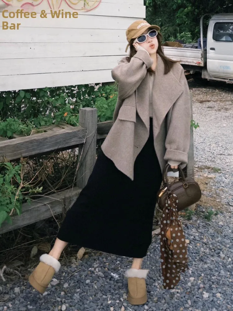 Fall Winter Fashion Set Women's plus Size Korean Style Lazy Style Woolen Coat Black Skirt Breathable Lightweight Polyest...
Fall Winter Fashion Set Women's plus Size Korean Style Lazy Style Woolen Coat Black Skirt Breathable Lightweight Polyest...