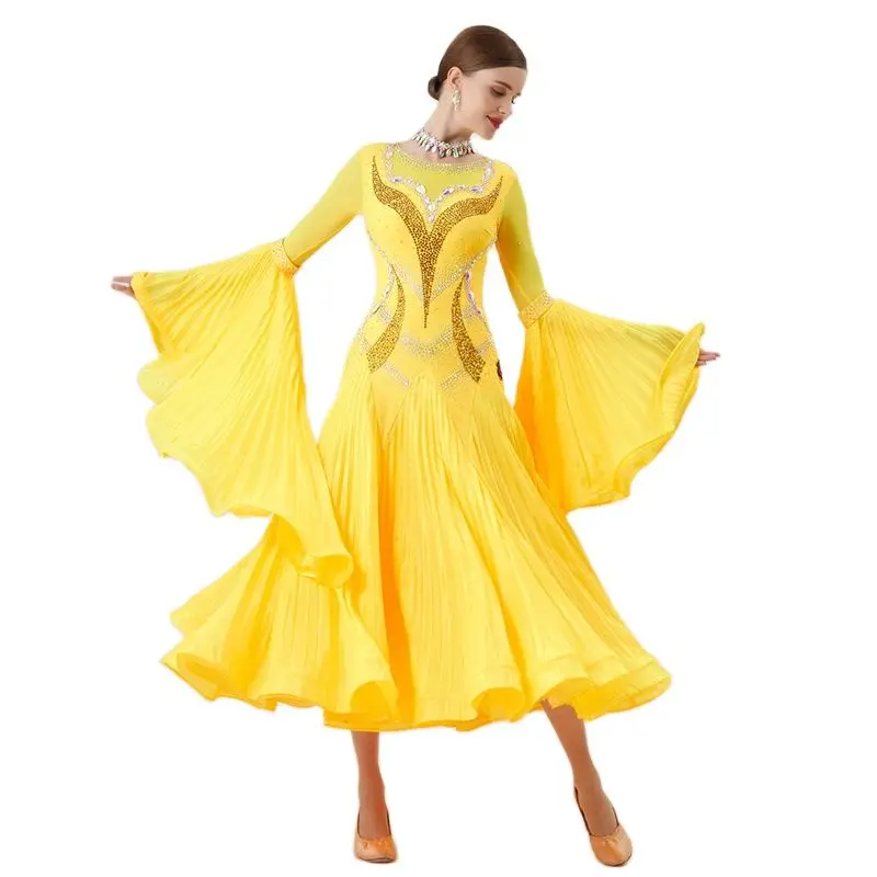 B-2221 Yellow Modern Costume High Quality Waltz Smooth Dance Dress Standard Ballroom Dress For Competition
B-2221 Yellow Modern Costume High Quality Waltz Smooth Dance Dress Standard Ballroom Dress For Competition