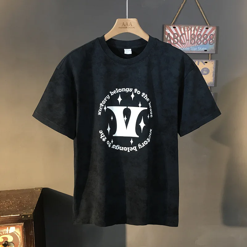 Summer short sleeved T-shirt men's light luxury print 2025 new round neck Half sleeved loose casual high-end top
Summer short sleeved T-shirt men's light luxury print 2025 new round neck Half sleeved loose casual high-end top