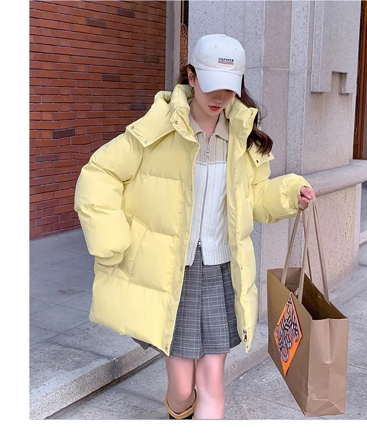 Clearance Women's Winter Cotton Jacket Casual Solid Color Hooded Black Yellow Commuter Warm Women's down Cotton Jacket with Raglan Sleeves
Clearance Women's Winter Cotton Jacket Casual Solid Color Hooded Black Yellow Commuter Warm Women's down Cotton Jacket with Raglan Sleeves