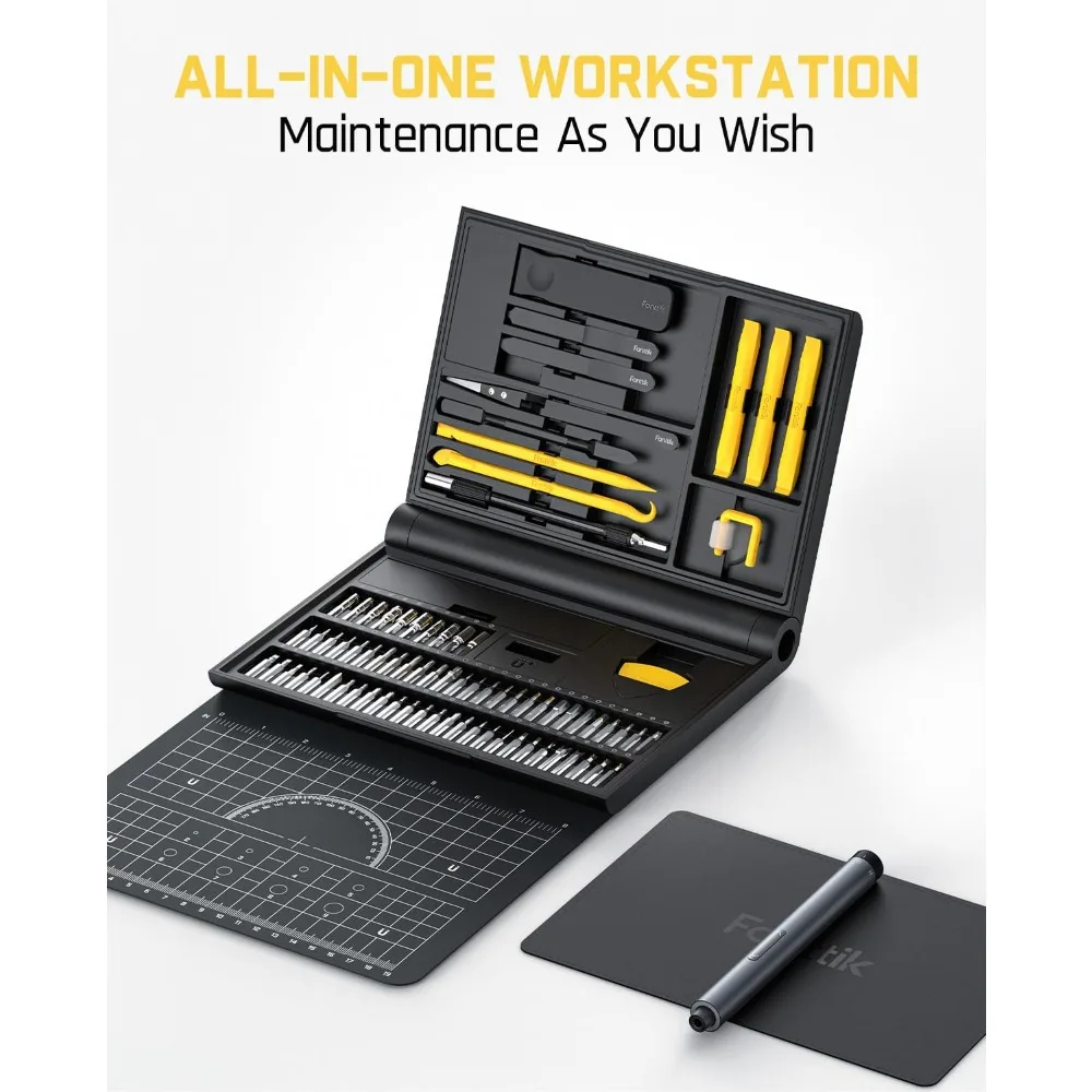 E1 NEX Workstation 3.7V Electric Screwdriver Kit, Precision Screwdriver Set, 64 Magnetic Bits, 12 Types Fix Tools, 0.05/0.2 N.m
E1 NEX Workstation 3.7V Electric Screwdriver Kit, Precision Screwdriver Set, 64 Magnetic Bits, 12 Types Fix Tools, 0.05/0.2 N.m
