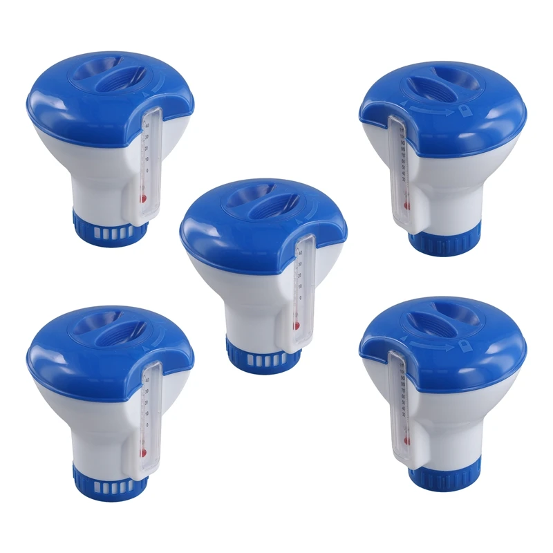 5PCS Swimming Pool Floating Chlorine Tablet Dispenser With Thermometer Automatic Pills Box Spa Pool Accessories
5PCS Swimming Pool Floating Chlorine Tablet Dispenser With Thermometer Automatic Pills Box Spa Pool Accessories